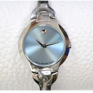 Movado Kara Women’s Watch 24mm Blue Dial Steel Diamond Accent 84-A1-1846